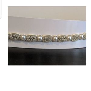 Sash for Wedding Gown Pearl and Rhinestone Sash